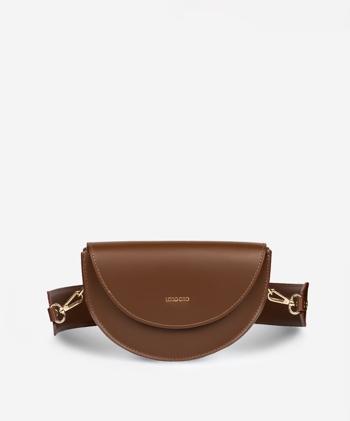 MOON SADDLE BAG ESPRESSO GOLDEN TOUCH | Loro Oro